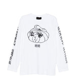 T-shirt a manica lunga stampata in bianco Simone rocha - uomo 