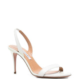 Sandali in pelle con cinturino 90mm so nude in bianco Aquazzura - donna 