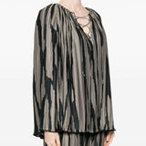 Blusa con stampa in grigio di Lanvin - donna 