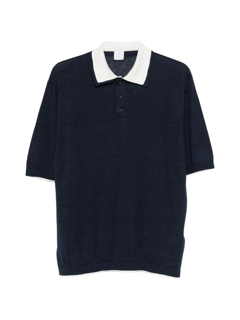 Polo con bordo a contrasto in blu Eleventy - uomo 
