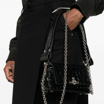 Borsa a spalla Hazel con logo in nero 