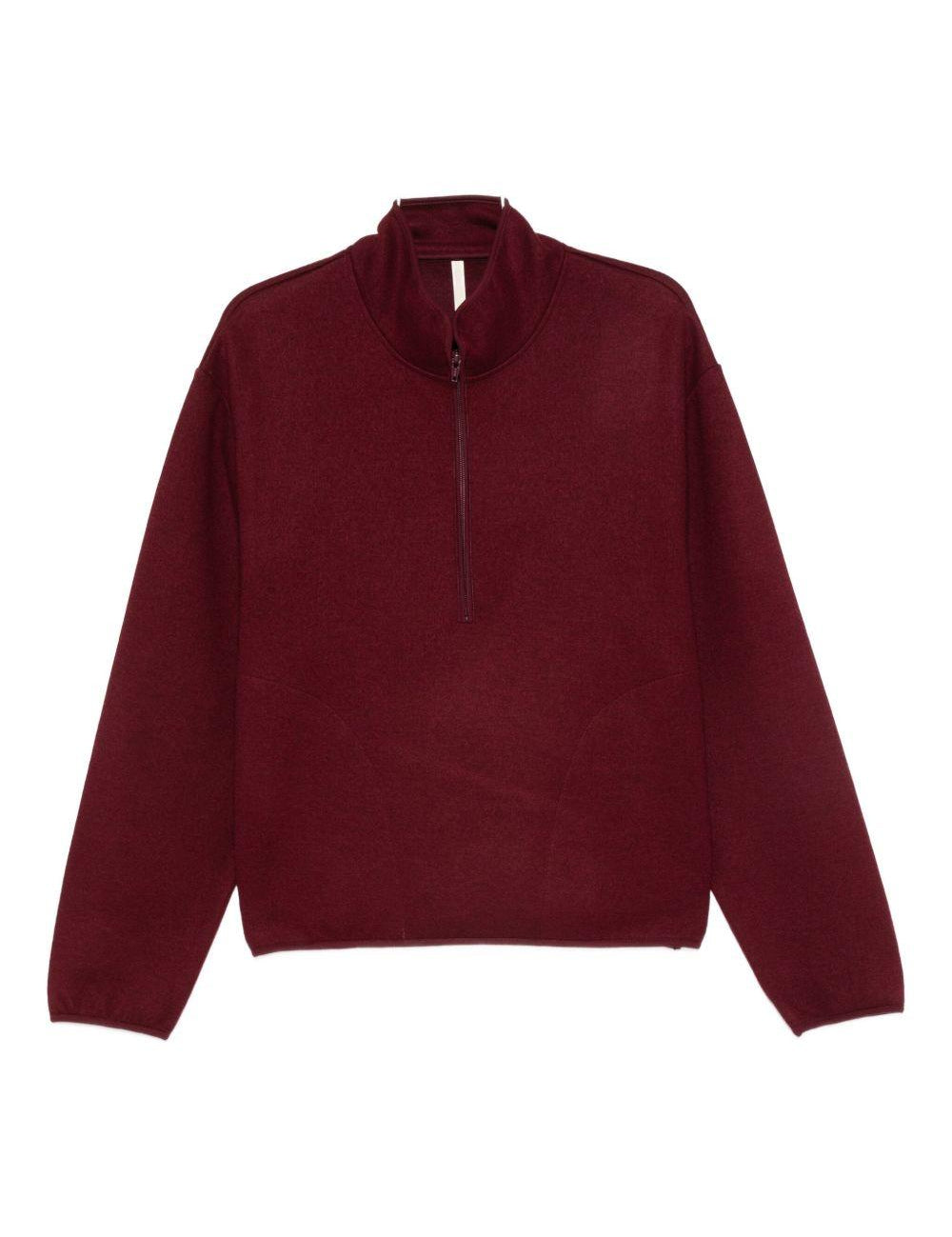 Felpa in lana con mezza zip in bordeaux Sunflower - uomo 