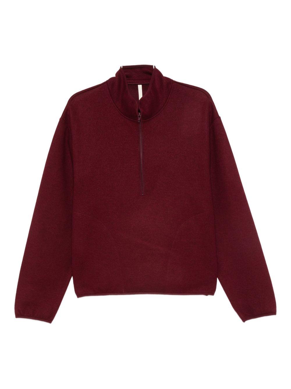 Felpa in lana con mezza zip in bordeaux Sunflower - uomo 