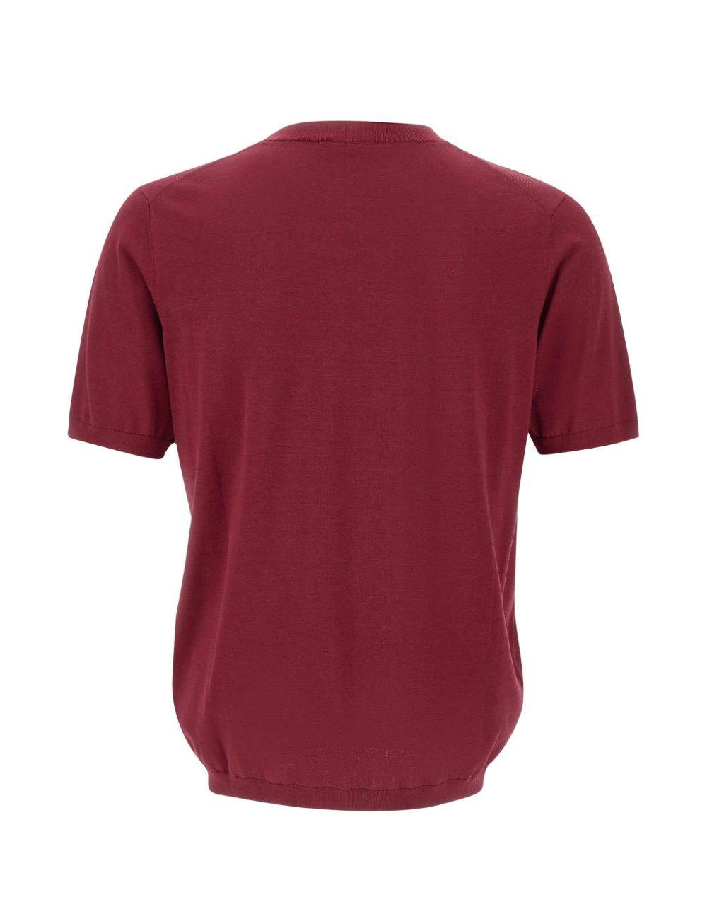 T-shirt a girocollo in bordeaux Kangra - uomo 