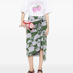 T-shirt con grafica al lampone in bianco Ganni - donna 