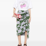 T-shirt con grafica al lampone in bianco Ganni - donna 