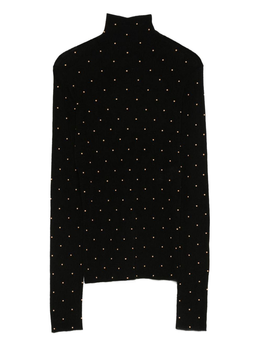 Maglione con borchie in nero Rabanne - donna 