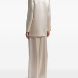 Giacca doppiopetto satinata in avorio Alberta Ferretti - donna 