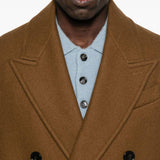 Cappotto doppio petto in lana in marrone Ami paris - uomo 