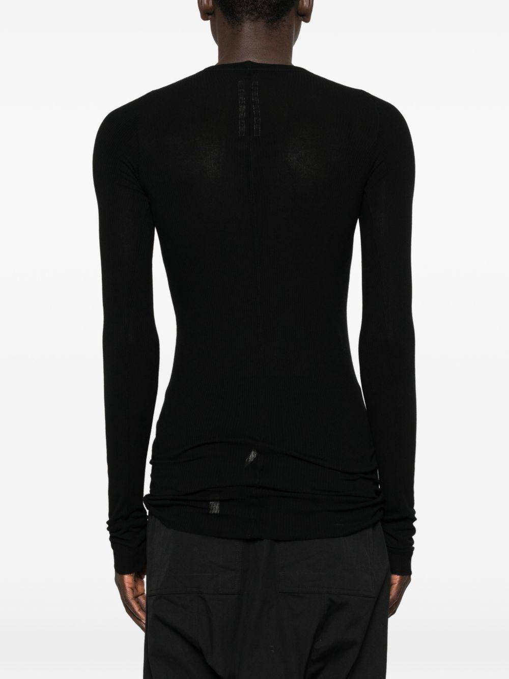 T-shirt a maniche lunghe in nero Rick owens - uomo 