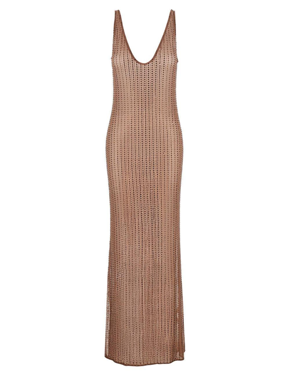 Abito con strass in marrone Venuja - donna 