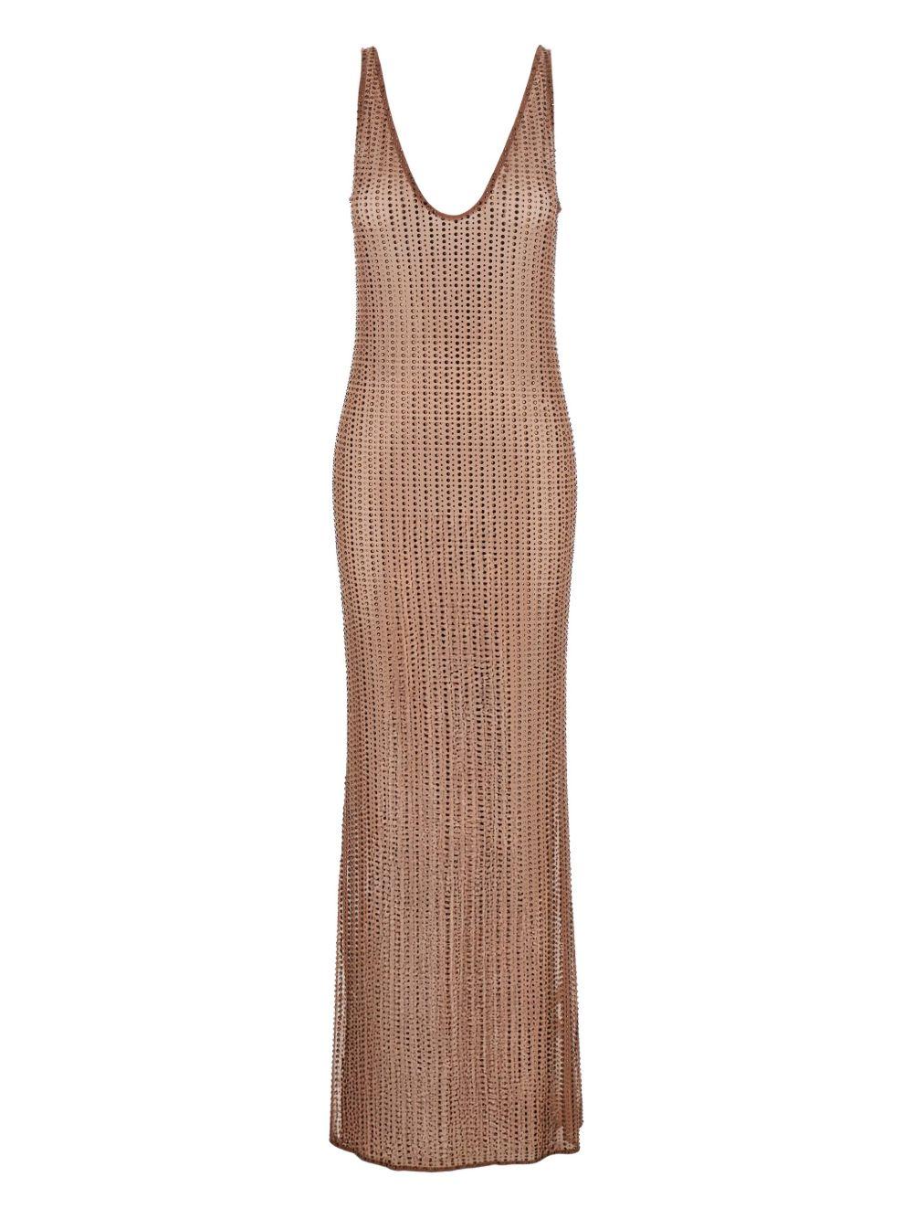 Abito con strass in marrone Venuja - donna 