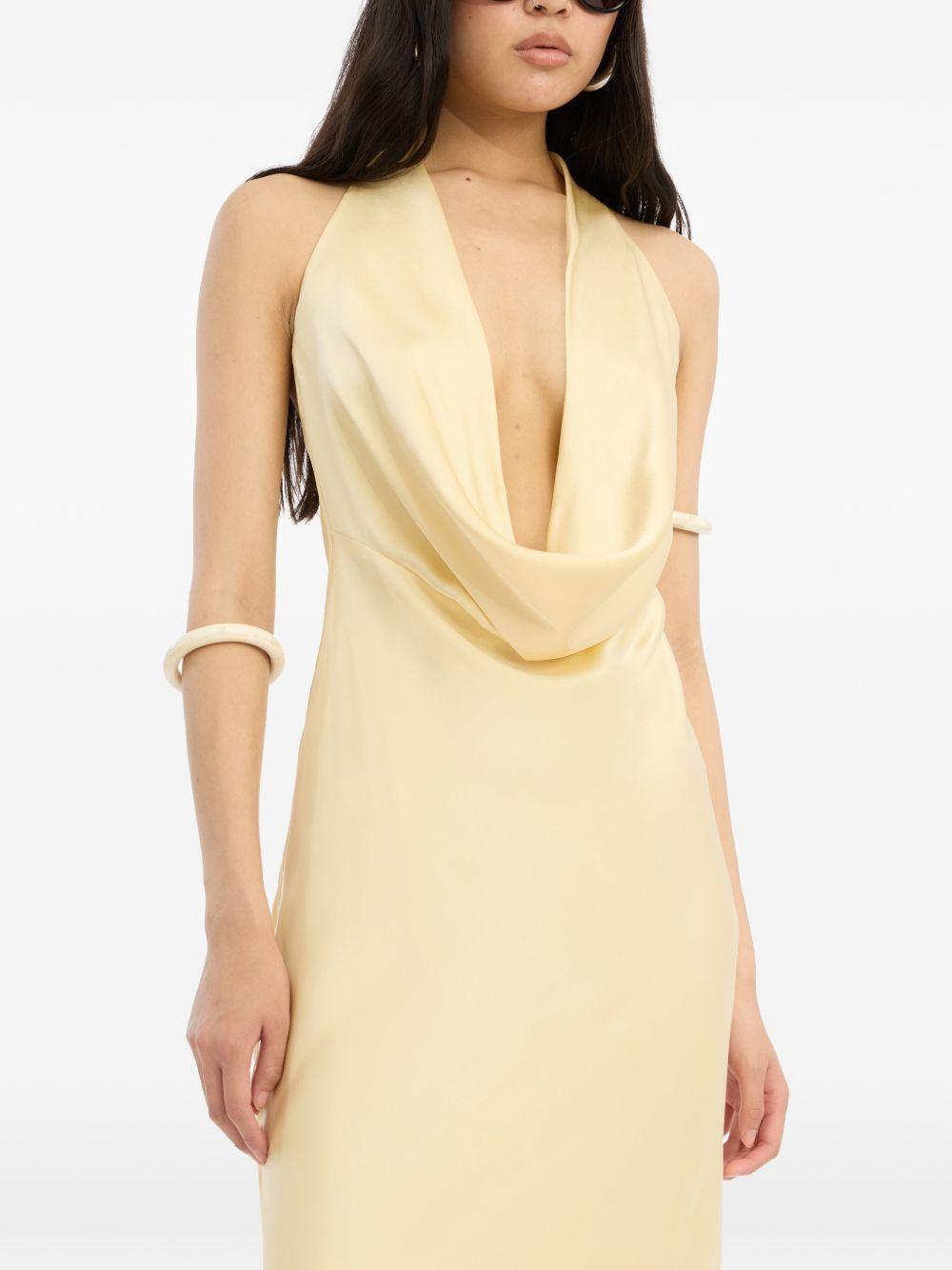 Abito lungo in chiffon giallo ROTATE - donna 