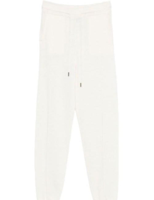 Pantaloni con couisse in cashmere in ecru Gotha - donna 
