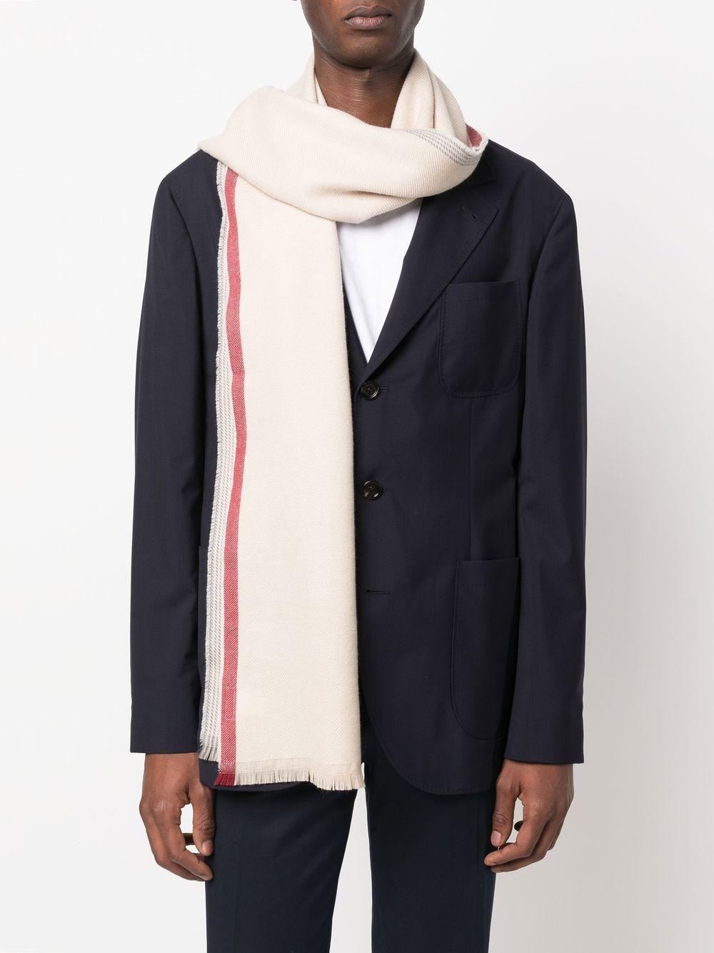 Sciarpa con bordi sfrangiati in beige Brunello cucinelli - uomo 