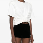 T-shirt con nodo in bianco 