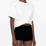 T-shirt con nodo in bianco 
