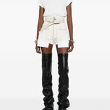 Shorts sfilacciati con chiusura lampo Dirt Cutoffs in bianco Rick owens drkshdw - donna 
