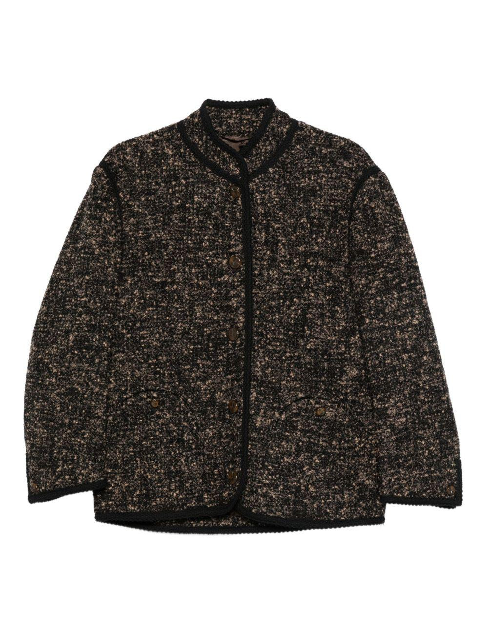 Giacca in tweed con colletto in marrone Blazé milano - donna 