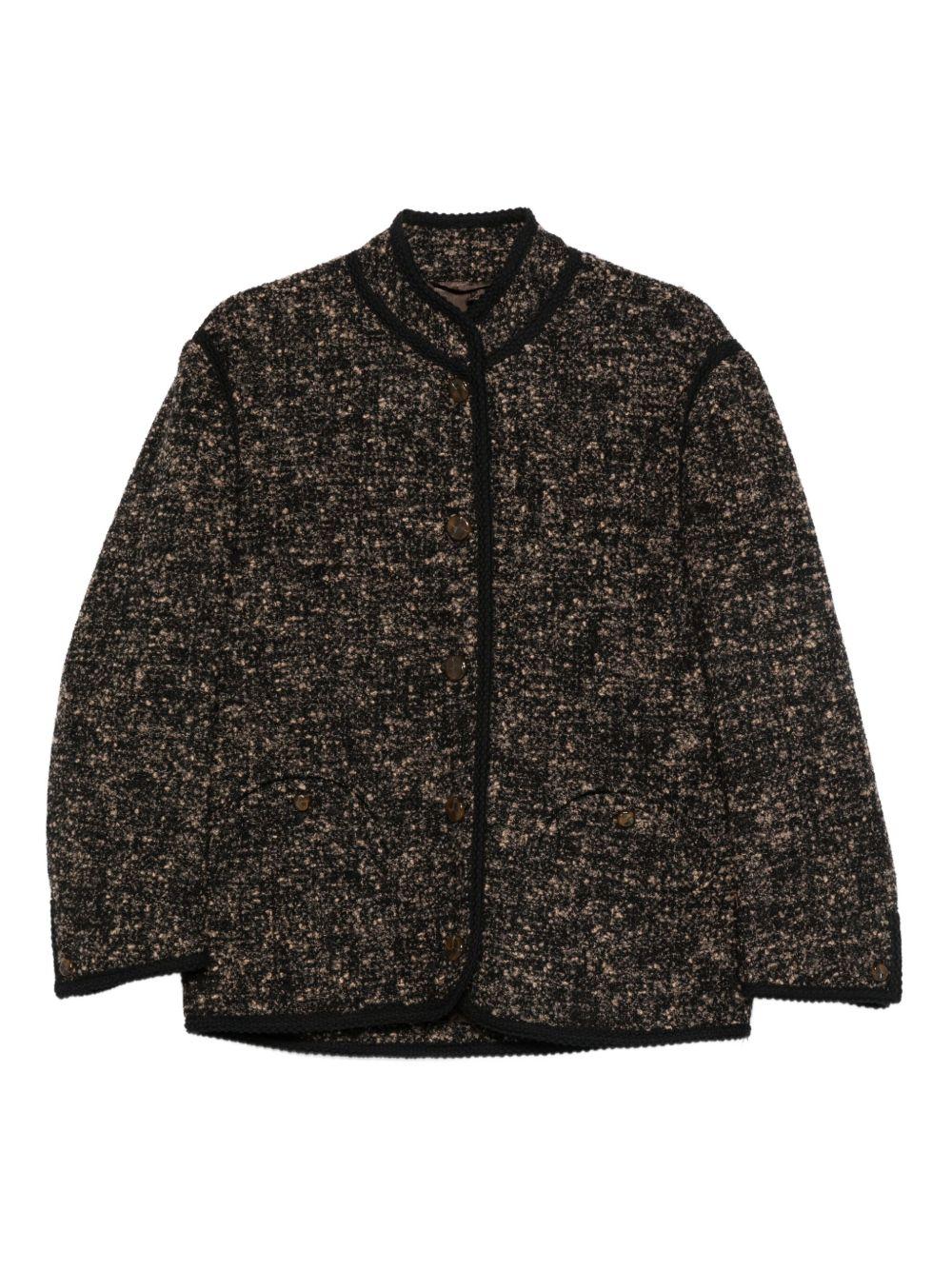 Giacca in tweed con colletto in marrone Blazé milano - donna 