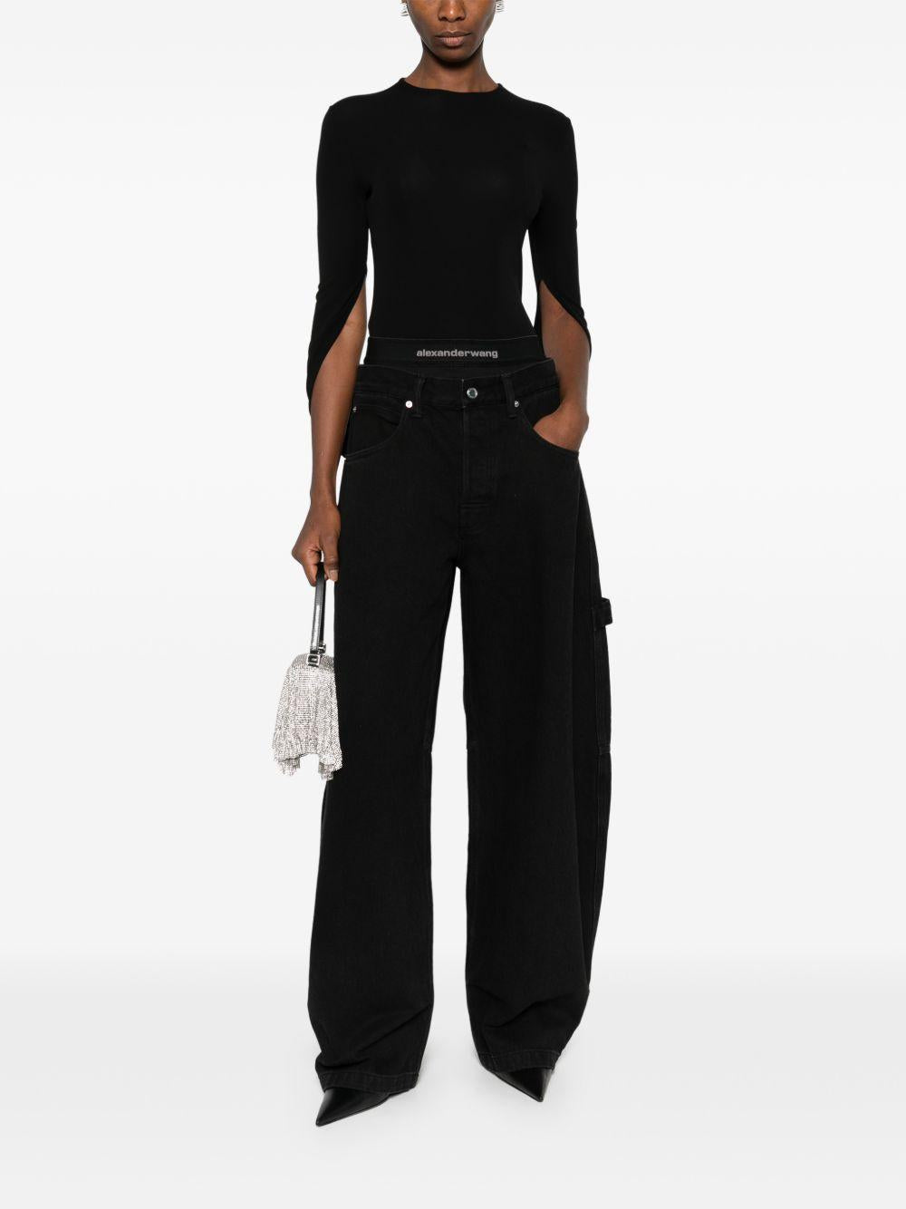 Top a maniche lunghe unite dietro in nero Alexander wang - donna 