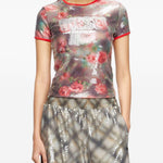 T-shirt con paillettes in multicolore Diesel - donna 