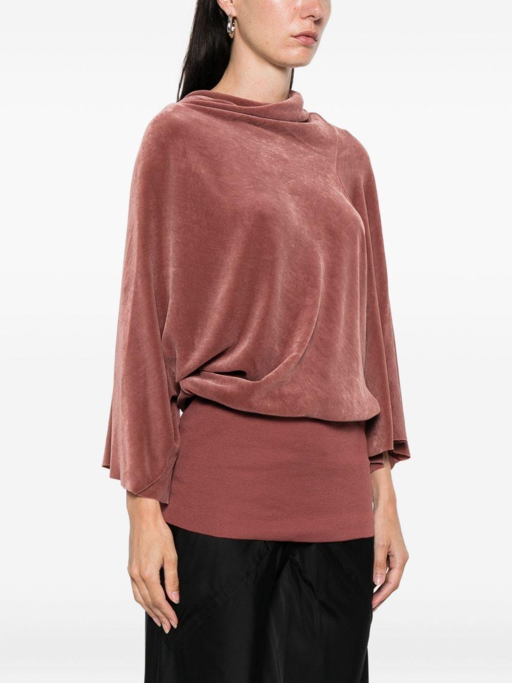 Top drappeggiato effetto velluto in rosa Rick owens - donna 
