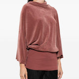 Top drappeggiato effetto velluto in rosa Rick owens - donna 