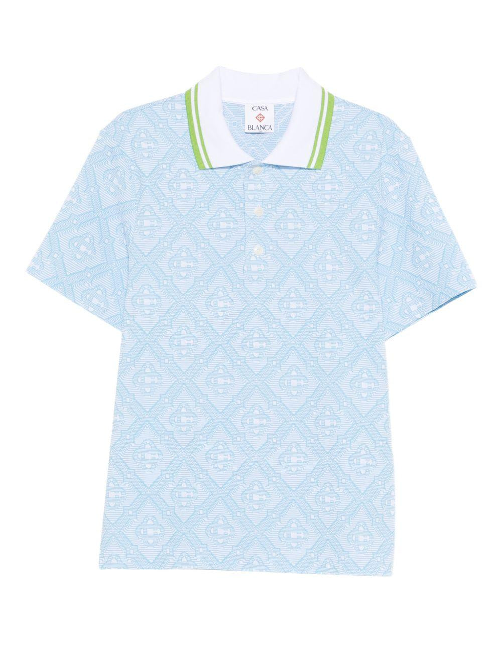 Polo con motivo logo in azzurro Casablanca - uomo 