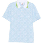 Polo con motivo logo in azzurro Casablanca - uomo 