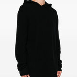 Maglione con cappuccio in cashmere in nero 
