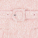 Abito midi in bouclé con collo in pizzo in rosa 