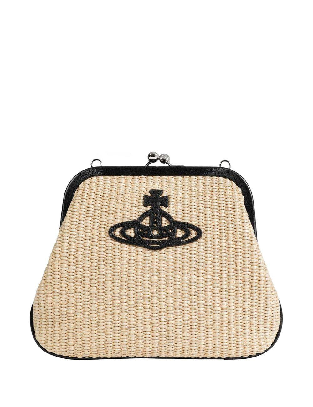 Clutch Orb in beige e nero Vivienne Westwood - donna 