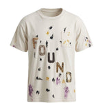 T-shirt con logo dipinto in avorio Found - unisex 