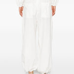 Pantaloni a gamba larga con coulisse in bianco Maxmara weekend - donna 
