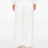 Pantaloni a gamba larga con coulisse in bianco Maxmara weekend - donna 