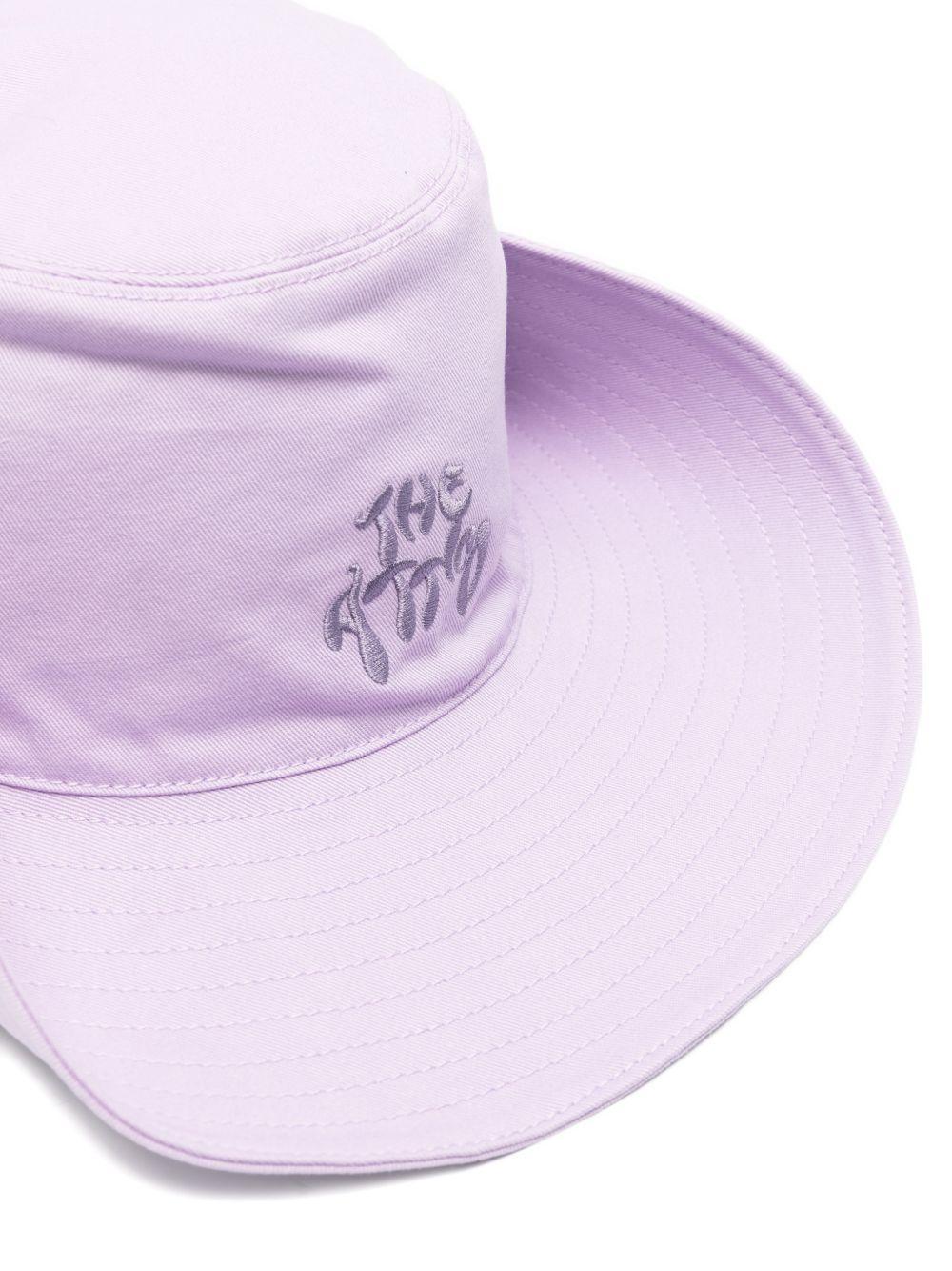 Cappello a tesa larga con logo ricamato in lilla The attico - donna 