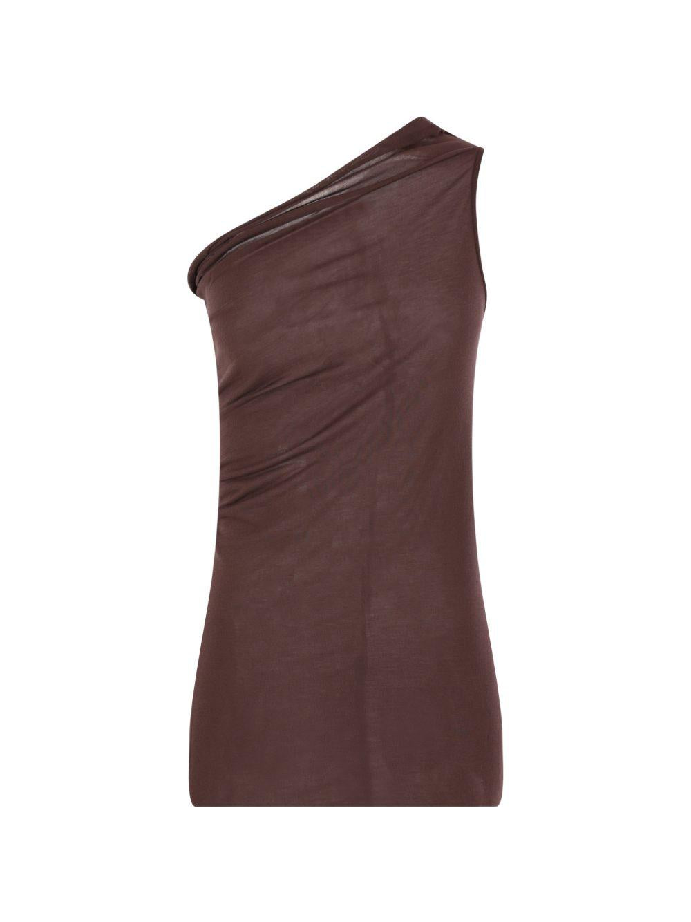 Top monospalla in marrone Rick Owens - donna 
