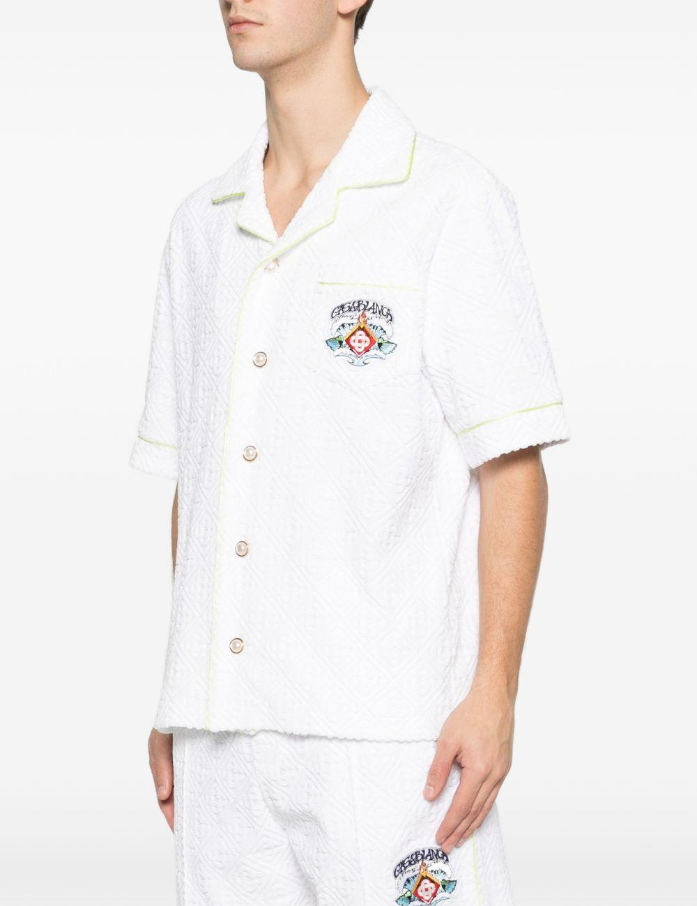 Camicia a maniche corte con stampa grafica in bianco Casablanca - uomo 