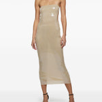 Abito marylin con paillettes in beige Oséree - donna 