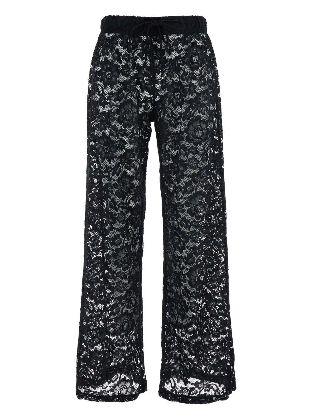 Pantaloni con inserti in pizzo in nero Venuja - donna 