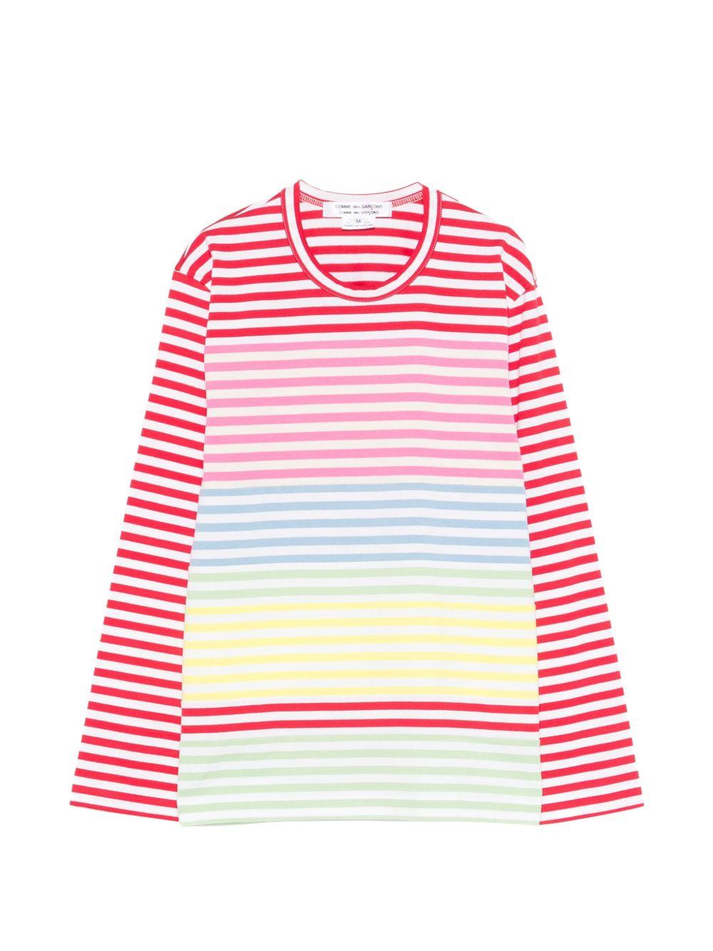 T-shirt a righe a maniche lunghe multicolore Junya watanabe - donna 