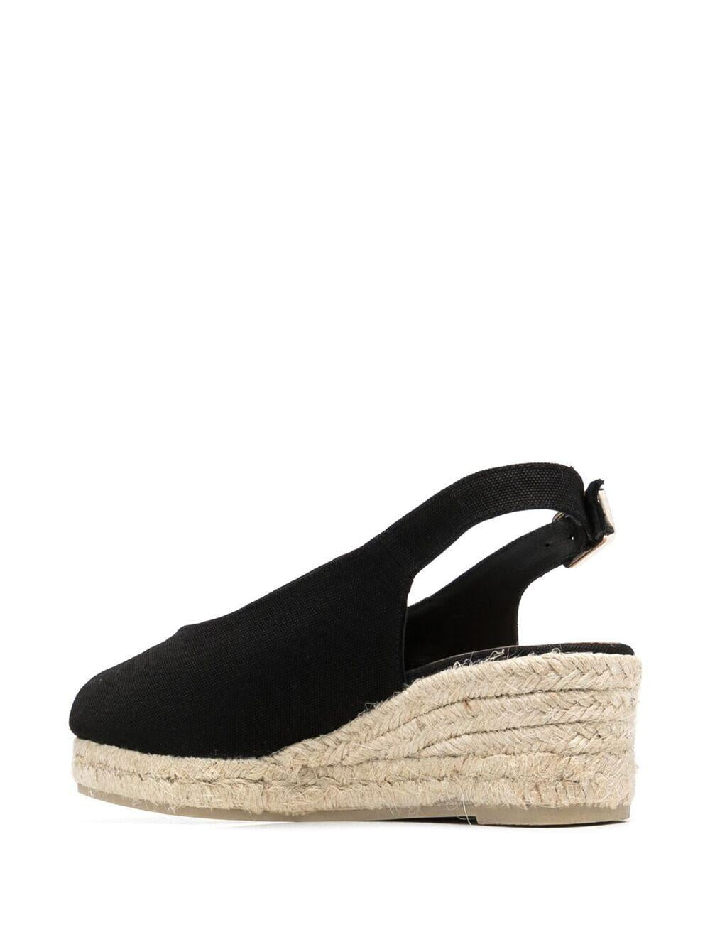 Sandali con zeppa in nero - donna 