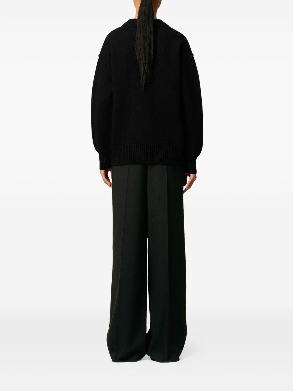 Cardigan Ami de Coeur con ricamo in nero PARIS - unisex 