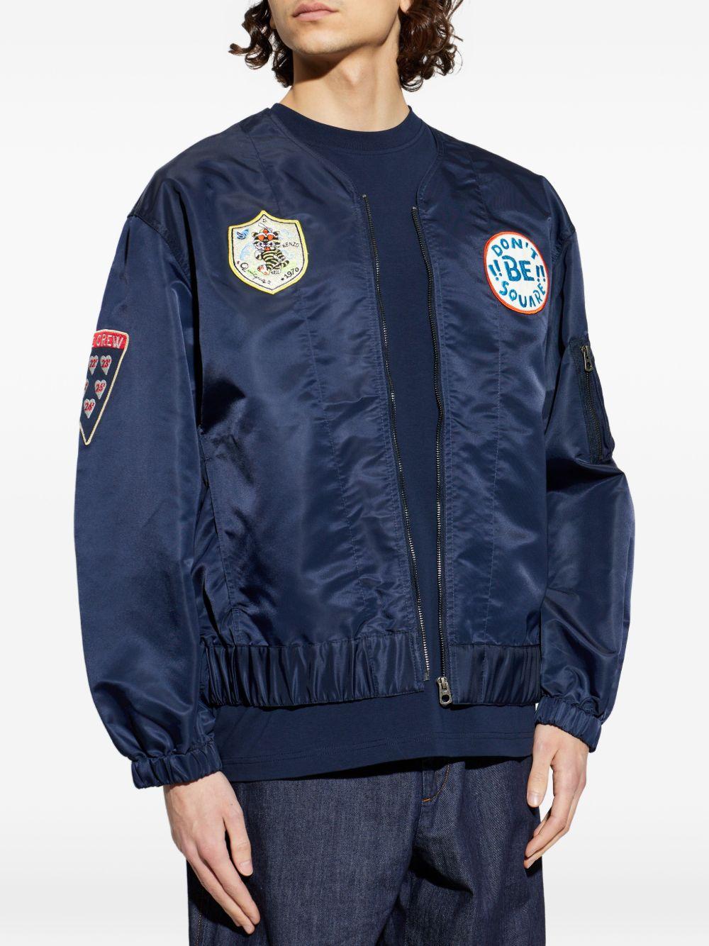 Bomber con applicazioni logo in blu Kenzo - uomo 