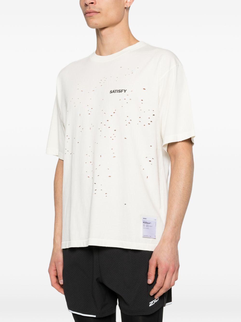 T-shirt girocollo in bianco Satisfy - unisex 