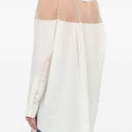 Camicia lunga con inserto trasparente in bianco Mm6 maison margiela - donna 