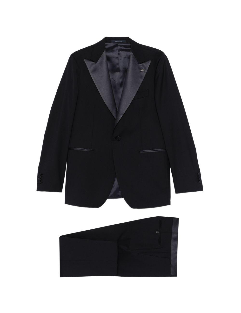Completo monopetto con revers a lancia in nero Tagliatore - uomo 