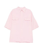 Camicia a maniche corte con tasca a patta in Corcoran in rosa Willy chavarria - uomo 
