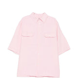 Camicia a maniche corte con tasca a patta in Corcoran in rosa Willy chavarria - uomo 